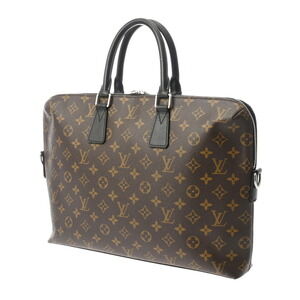 Louis Vuitton Black Business Macassar Bag Brown Canvas PDJ Monogram